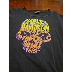 Harley‎ Davidson Ride To Live Womans Skull Long Sleeve T Shirt Small Thin (A837)